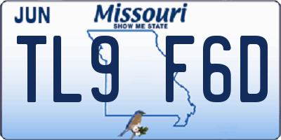 MO license plate TL9F6D