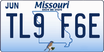 MO license plate TL9F6E