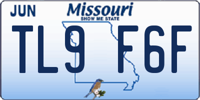 MO license plate TL9F6F