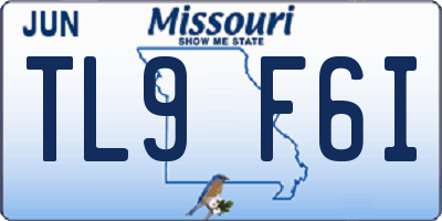 MO license plate TL9F6I
