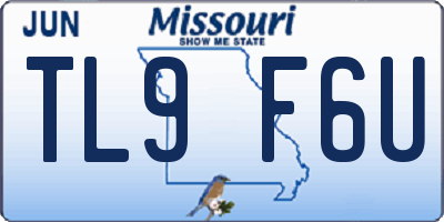 MO license plate TL9F6U