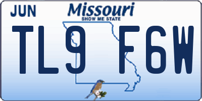 MO license plate TL9F6W