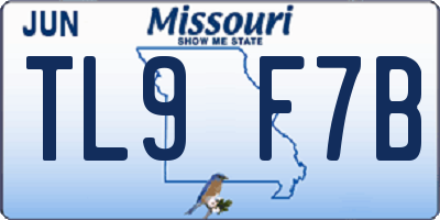 MO license plate TL9F7B