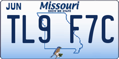 MO license plate TL9F7C