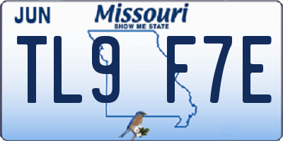 MO license plate TL9F7E