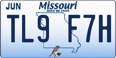 MO license plate TL9F7H
