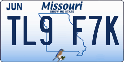 MO license plate TL9F7K