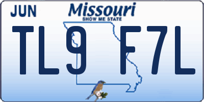 MO license plate TL9F7L