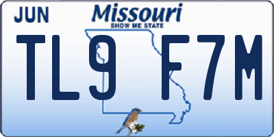 MO license plate TL9F7M