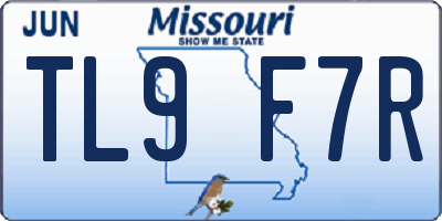 MO license plate TL9F7R
