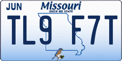 MO license plate TL9F7T