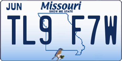 MO license plate TL9F7W