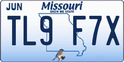 MO license plate TL9F7X
