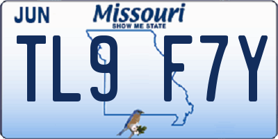 MO license plate TL9F7Y