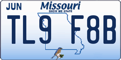 MO license plate TL9F8B