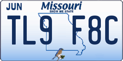 MO license plate TL9F8C