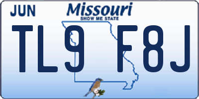 MO license plate TL9F8J