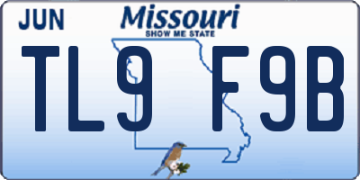 MO license plate TL9F9B