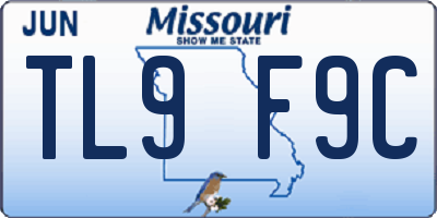 MO license plate TL9F9C