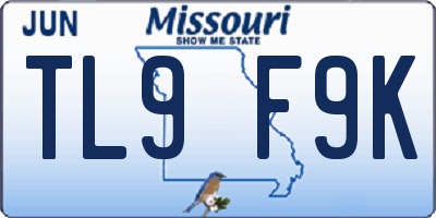 MO license plate TL9F9K