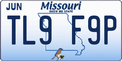 MO license plate TL9F9P