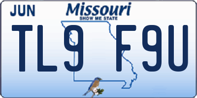 MO license plate TL9F9U