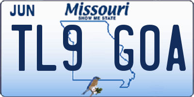 MO license plate TL9G0A