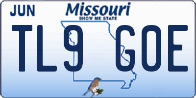 MO license plate TL9G0E