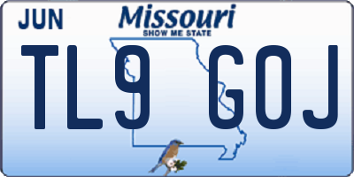 MO license plate TL9G0J