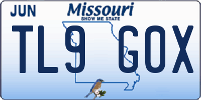 MO license plate TL9G0X
