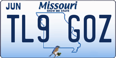 MO license plate TL9G0Z