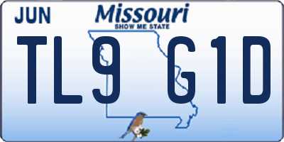 MO license plate TL9G1D