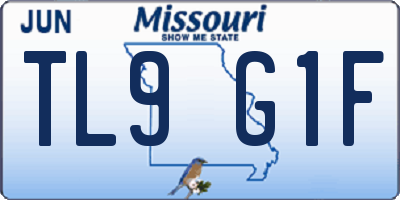 MO license plate TL9G1F