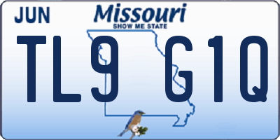 MO license plate TL9G1Q