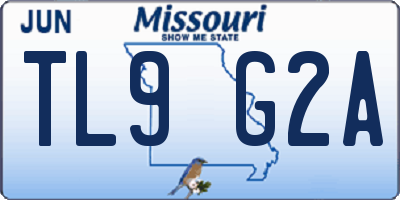MO license plate TL9G2A