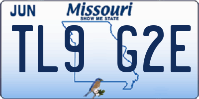 MO license plate TL9G2E