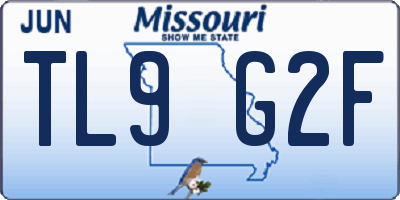 MO license plate TL9G2F
