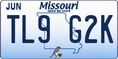 MO license plate TL9G2K