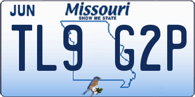 MO license plate TL9G2P