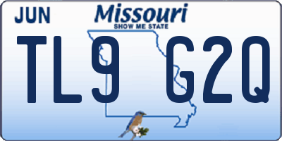 MO license plate TL9G2Q