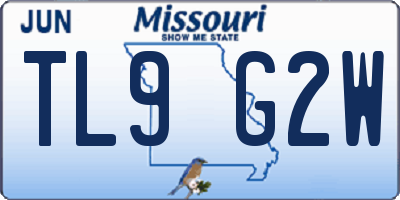 MO license plate TL9G2W