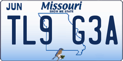 MO license plate TL9G3A