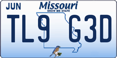 MO license plate TL9G3D