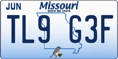 MO license plate TL9G3F