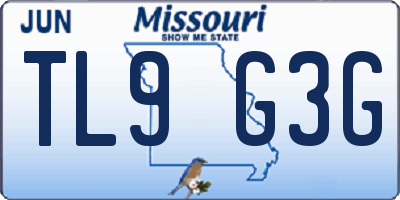 MO license plate TL9G3G