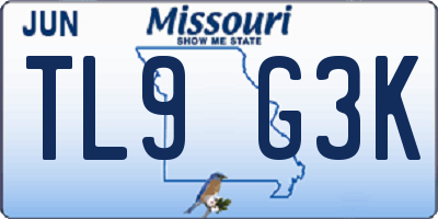 MO license plate TL9G3K