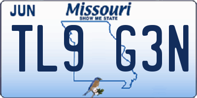 MO license plate TL9G3N