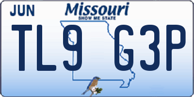 MO license plate TL9G3P
