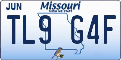MO license plate TL9G4F
