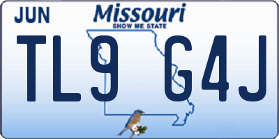 MO license plate TL9G4J